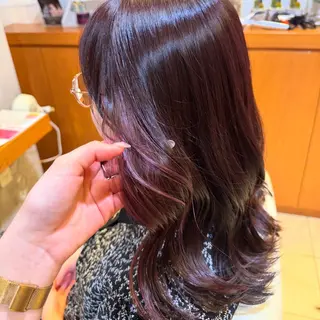 セミロング カラー 透明感カラー🌱 🍑Kotone🍑のヘアスタイル