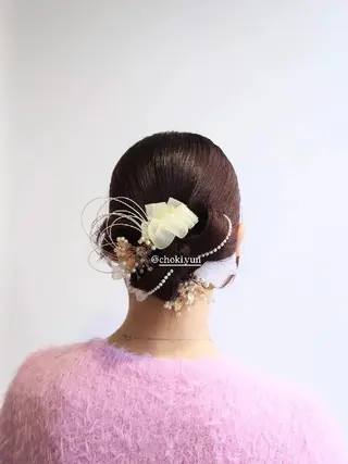 ミディアム ヘアアレンジ カラー かわい ゆうな 髪質改善/縮毛矯正のヘアスタイル