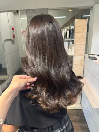 セミロング カラー Rena/韓国 /ワンホンヘアのヘアスタイル