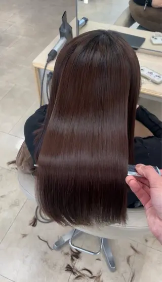 ロング シャドウパーマ／骨格 矯正カット　トモキのヘアスタイル