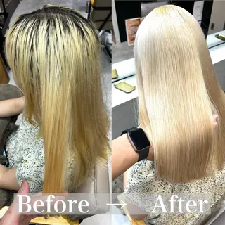 セミロング カラー 立川✨ブリーチ・ ケアブリーチ✨のヘアスタイル