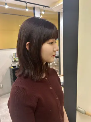 ミディアム カラー hub hair レイヤー/ナチュラルのヘアスタイル