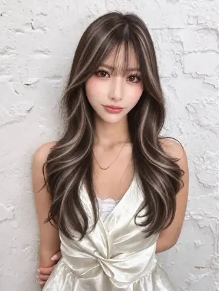 セミロング カラー レイヤーカット BLend 渋谷のヘアスタイル