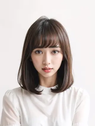 セミロング 💐雰囲気似合わせ 💐カットモデル募集のヘアスタイル