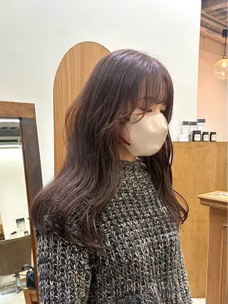 ミディアム カラー ヘアアレンジ ハル🌸柔色/ ブリーチなし/艶髪のヘアスタイル
