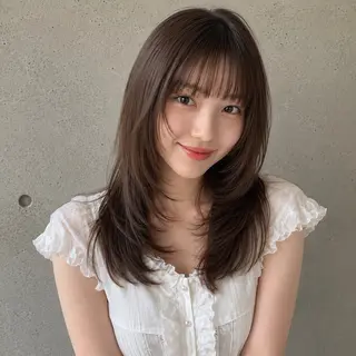 ロング カラー 盛れる顔まわりカット 髪質改善/渋谷/れんのヘアスタイル