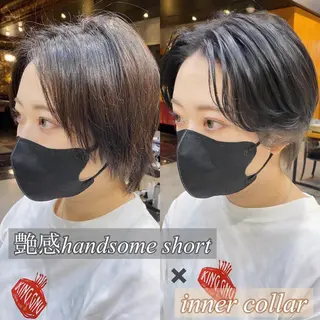 ショート カラー 透明感カラー🌿 グレージュ🐺陽介のヘアスタイル
