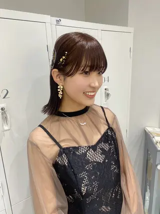 ミディアム カラー ヘアアレンジ ボブ /ニュアンス/ satomi🧸💖のヘアスタイル