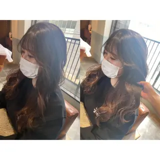 ロング 🩵盛れる顔周り/ 艶カラーemi🩵のヘアスタイル