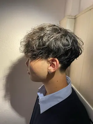 セミロング パーマ ヘアアレンジ メンズ 大久保 竣太のヘアスタイル