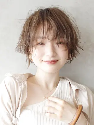 ショート カラー パーマ ヘアアレンジ ITbyALBUM 中野店のヘアスタイル