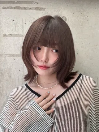 ショート パーマ 縮毛矯正 / 透明感カラー首藤大翔のヘアスタイル