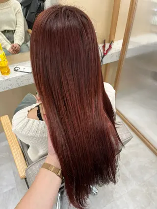 ロング カラー ヘアアレンジ 暖色韓国ヘア🩷 Yuukaのヘアスタイル