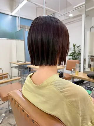 ミディアム 切りっぱなしボブ/ ストレート須藤優真のヘアスタイル