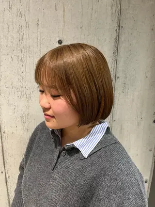 ミディアム カラー ヘアアレンジ 💥ボブ/艶髪/ 透明感カラー/陸人のヘアスタイル