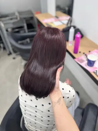 ミディアム カラー ヘアアレンジ 🤍淡色ピンク&ラベ ンダーYUKI🤍のヘアスタイル