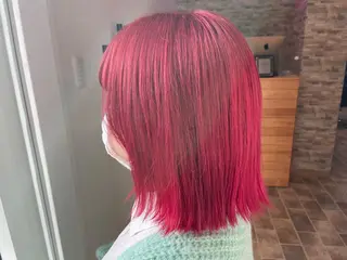 ミディアム カラー ヘアカラー&縮毛矯正 STAR☆RIVERのヘアスタイル