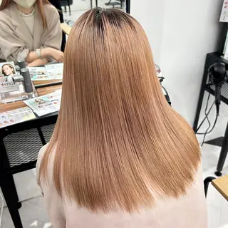 ミディアム カラー パーマ ヘアアレンジ メンズ キッズ ネイル マツエク・マツパ アイブロウ mona/ ストレートスタイル✨のヘアスタイル