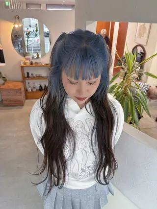 ロング カラー ヘアアレンジ ニイ/栄/ ボブカットモデル募集のヘアスタイル