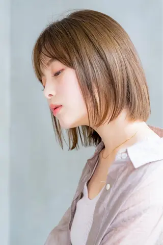 ミディアム カラー 新宿/韓国ヘア/ 髪質改善ストレートのヘアスタイル