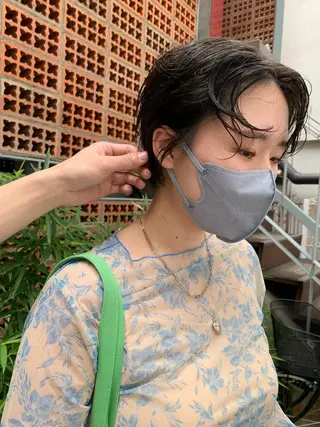 ショート パーマ ボブパーマコテ巻き風 パーマNo1深江秀平のヘアスタイル
