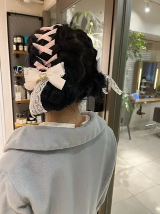 ヘアアレンジ 🐩透明感ミルクティ ーピンクニイナ🐩のヘアスタイル