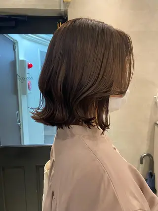 セミロング 新宿/顔周りカット +レイヤー=しずく♩のヘアスタイル