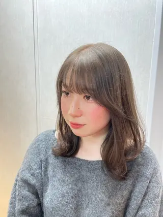 セミロング カラー パーマ 髪質改善/縮毛矯正/ 透明感🩵NANAのヘアスタイル