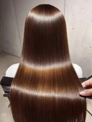 ロング パーマ 🍒モテ暖色カラー × うる艶✧ ゆなのヘアスタイル