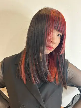 ロング カラー ボブ/透け感カラー tomoeのヘアスタイル