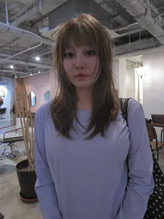 セミロング カラー yu maのヘアスタイル