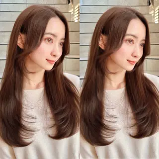 ロング 縮毛矯正✨🫧 レイヤー川村利幸のヘアスタイル
