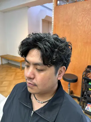 ミディアム パーマ メンズ 立川メンズ特化/ パーマ職人/氣田瞬介のヘアスタイル