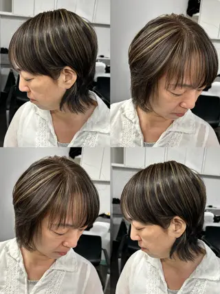 ショート ブリーチ🐰インナー ♡ハイライト♡綾🐰のヘアスタイル