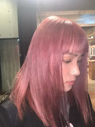 ミディアム カラー ヘアアレンジ ボブパーマコテ巻き風 パーマNo1深江秀平のヘアスタイル