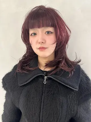ロング カラー REMIパーマ・ ボブレイヤー・メンズのヘアスタイル