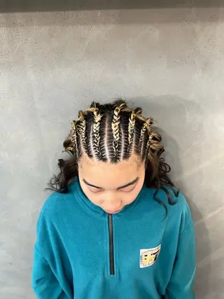 ロング ヘアアレンジ エクステ/コーンロウ KURUMI⛓️🔥のヘアスタイル