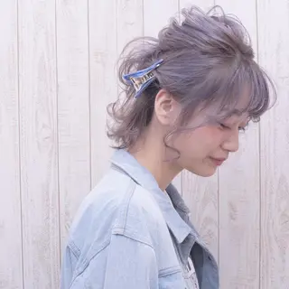 ショート カラー パーマ ヘアアレンジ 髪質改善、エクステ 山口卓哉のヘアスタイル