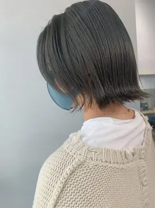 ショート カラー ボブパーマコテ巻き風 パーマNo1深江秀平のヘアスタイル