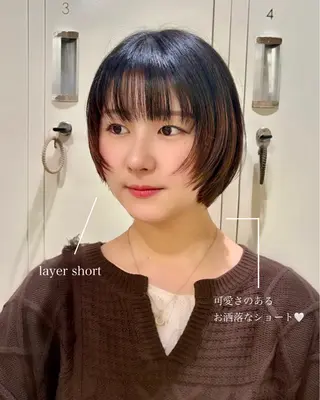 ショート カラー ショート/ボブ/ 透明感カラー/ほのかのヘアスタイル
