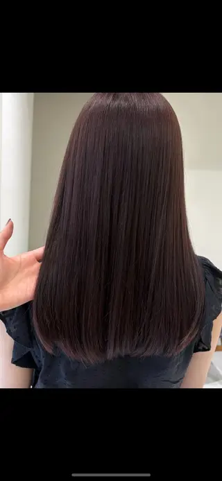 セミロング カラー 赤み・黄み消しカラー 🤍韓国ヘア アオイのヘアスタイル