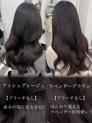 セミロング 透明感カラー🩶 ×小顔カット難波のヘアスタイル