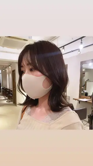 ミディアム カラー 透明感カラー✂︎ /縮毛矯正/YUKAのヘアスタイル