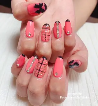 ミディアム ネイル 🐾enen style 🐾のネイルデザイン