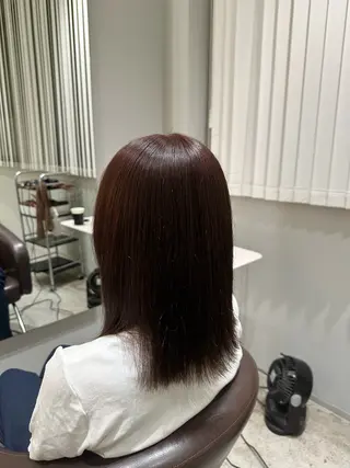 ミディアム カラー 髪質改善ストレート 中林優太のヘアスタイル
