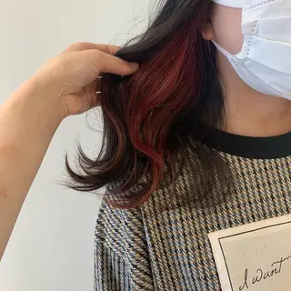 セミロング カラー 暖色/ブリーチカラー 🎀 M i k uのヘアスタイル