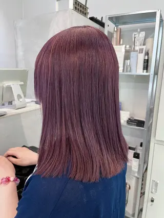 ミディアム カラー 天神最安値エクステ カラーレイヤーカットのヘアスタイル