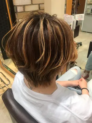 ショート カラー 髪質改善/縮毛矯正 /美髪🩵イケダのヘアスタイル