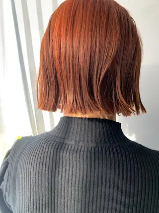 ミディアム カラー パーマ ボブパーマコテ巻き風 パーマNo1深江秀平のヘアスタイル