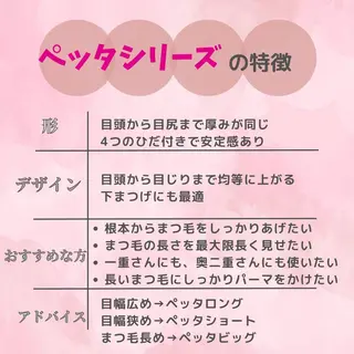 マツエク・マツパ ナピュレ サロンのマツエク・マツパデザイン
